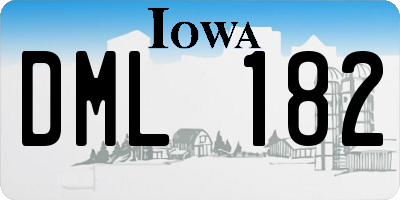 IA license plate DML182