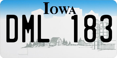 IA license plate DML183
