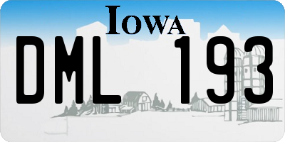 IA license plate DML193