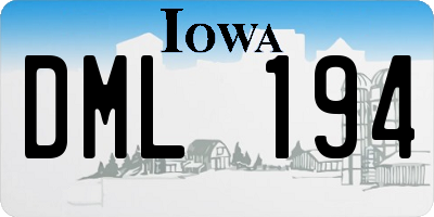 IA license plate DML194