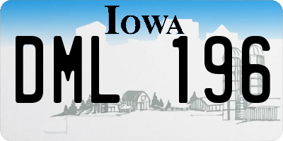 IA license plate DML196