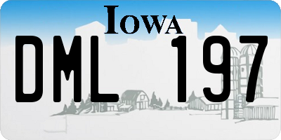 IA license plate DML197