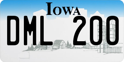 IA license plate DML200