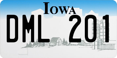 IA license plate DML201