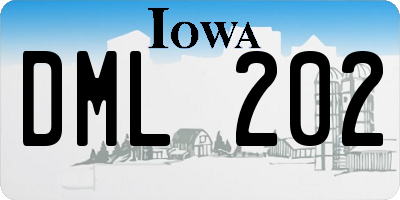 IA license plate DML202