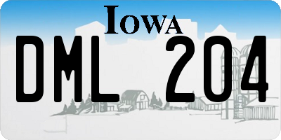 IA license plate DML204