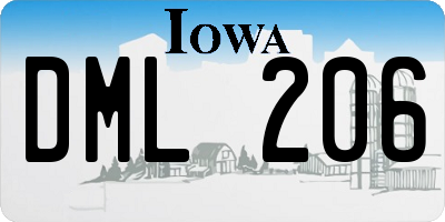 IA license plate DML206