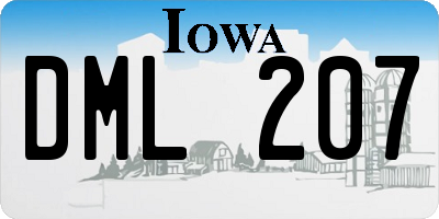 IA license plate DML207