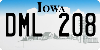 IA license plate DML208