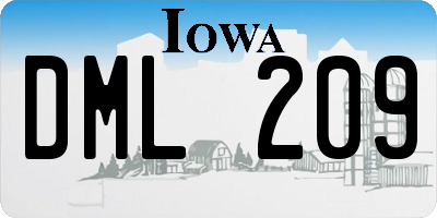 IA license plate DML209