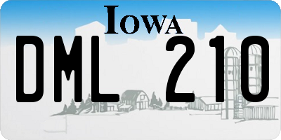 IA license plate DML210