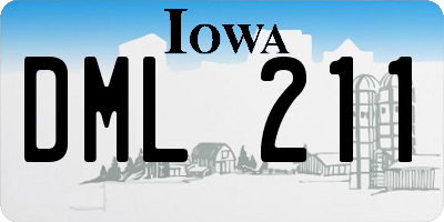 IA license plate DML211