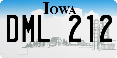 IA license plate DML212