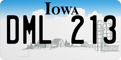 IA license plate DML213