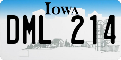 IA license plate DML214