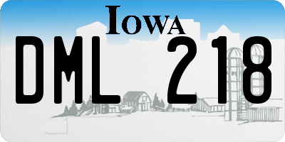IA license plate DML218