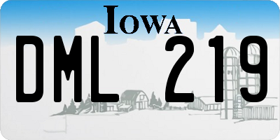 IA license plate DML219