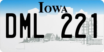 IA license plate DML221