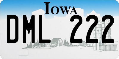 IA license plate DML222