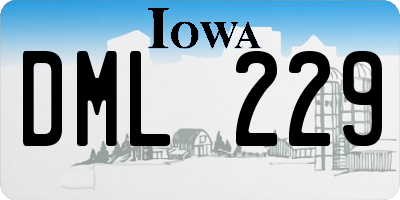 IA license plate DML229