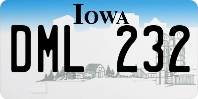 IA license plate DML232
