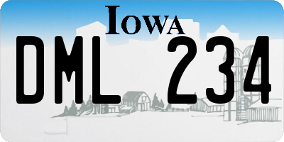 IA license plate DML234