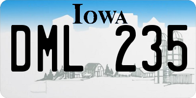 IA license plate DML235
