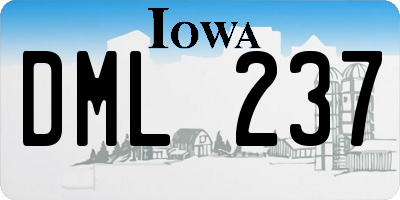 IA license plate DML237