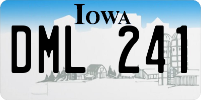 IA license plate DML241