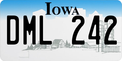 IA license plate DML242