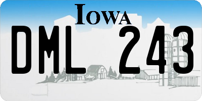 IA license plate DML243