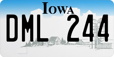IA license plate DML244