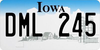 IA license plate DML245