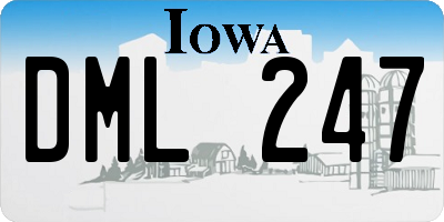 IA license plate DML247