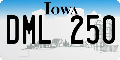 IA license plate DML250