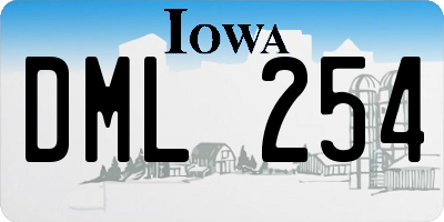 IA license plate DML254