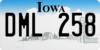 IA license plate DML258