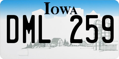 IA license plate DML259