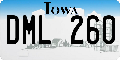 IA license plate DML260