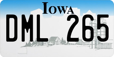 IA license plate DML265