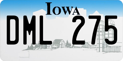 IA license plate DML275