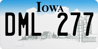 IA license plate DML277
