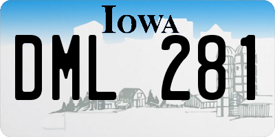 IA license plate DML281