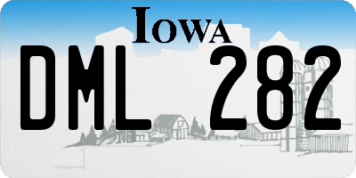 IA license plate DML282