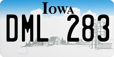 IA license plate DML283