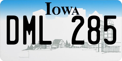 IA license plate DML285