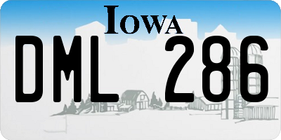 IA license plate DML286