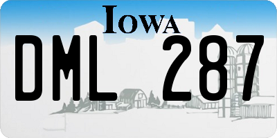IA license plate DML287