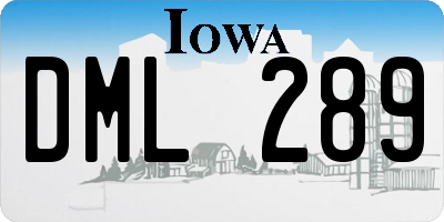 IA license plate DML289
