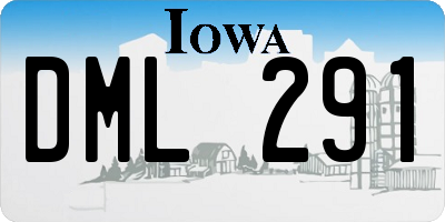 IA license plate DML291